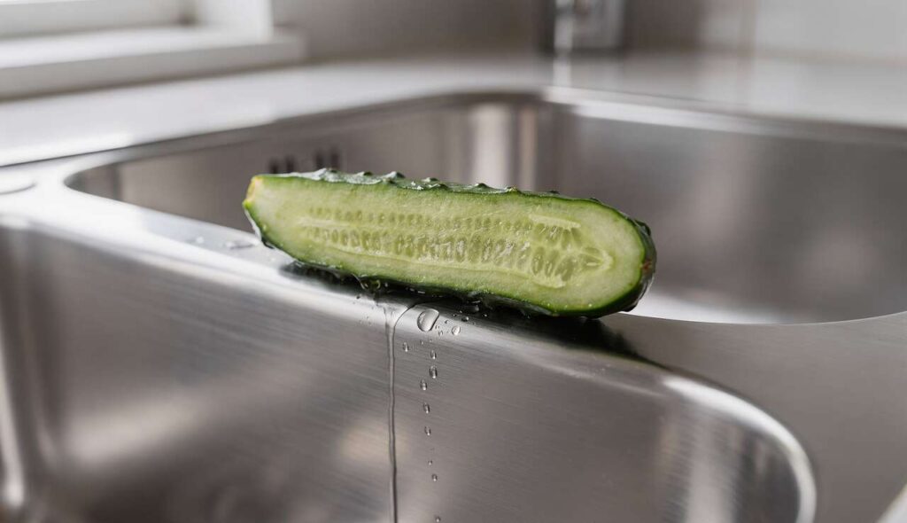 Glänzende Edelstahloberflächen: Alles was Sie brauchen ist eine halbe Gurke