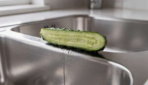 Glänzende Edelstahloberflächen: Alles was Sie brauchen ist eine halbe Gurke