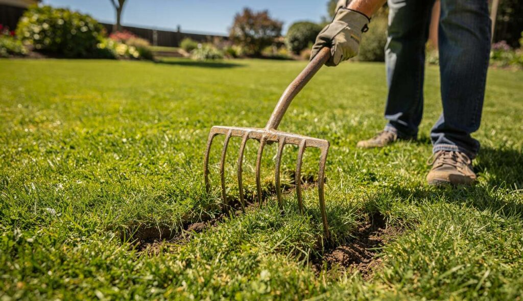 Rasen mit der Grabgabel lockern: Der vergessene Trick für satteres Grün