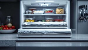 Alufolie im Gefrierfach: Warum dieser Trick Eisbildung tatsächlich reduziert