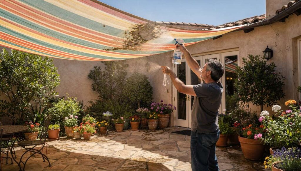 Weder Soda noch Chlorreiniger: Dieser Hausmittel-Trick entfernt Stockflecken von Markisen in 15 Minuten